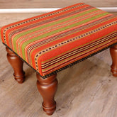 Medium Turkish kilim covered stool - 306826