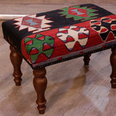 Medium Turkish kilim covered stool - 308678