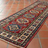 Handmade fine Afghan Kazak short runner - 309251