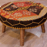 Turkish Kilim medium circular stool - 309319