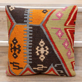 Small Handmade Turkish kilim cushion - 309674-R