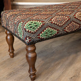Turkish Jajim kilim covered bench stool - 309675