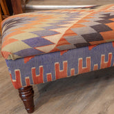 Turkish Kilim covered ottoman - 309828A