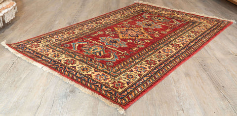 Handmade fine Afghan Kazak Rug - 307373
