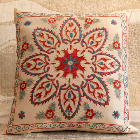 Handmade Uzbek Suzani Silk Cushion - 307746-AF