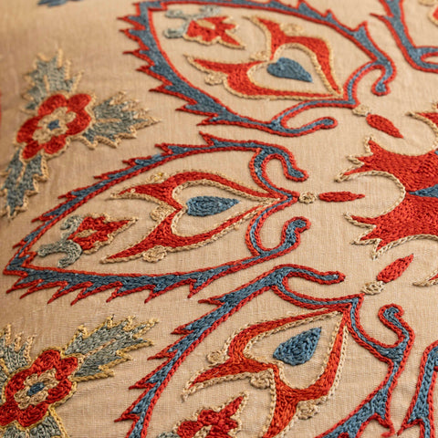 Handmade Uzbek Suzani Silk Cushion - 307746-AF