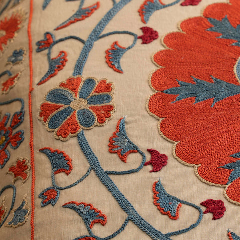 Handmade Uzbek Suzani Silk Cushion - 307746-AI