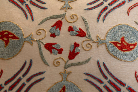 Handmade Uzbek Suzani Silk Cushion - 307746-AO