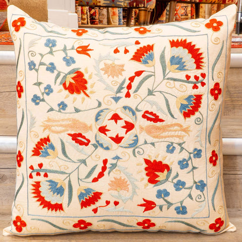 Handmade Uzbek Suzani Silk Cushion - 307746-BV