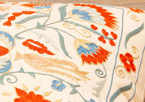 Handmade Uzbek Suzani Silk Cushion - 307746-BV