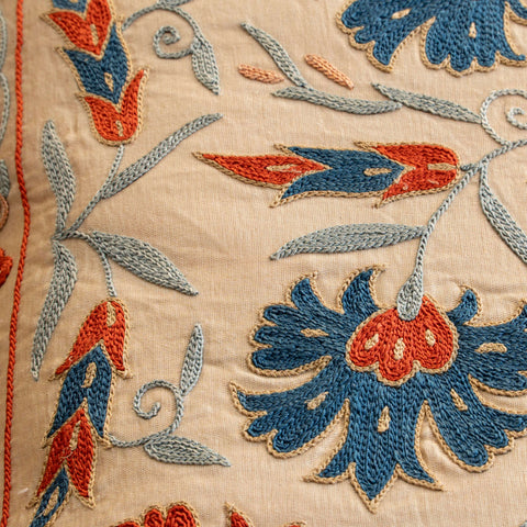 Handmade Uzbek Suzani Silk Cushion - 307746-X