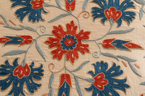 Handmade Uzbek Suzani Silk Cushion - 307746-X