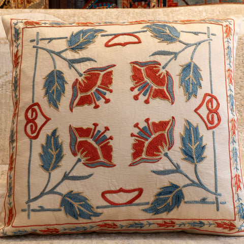 Handmade Uzbek Suzani Silk Cushion - 307746-Y