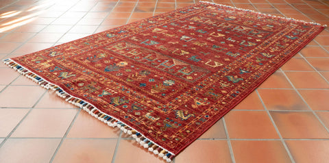 Handmade fine Afghan Samarkand rug - 308187