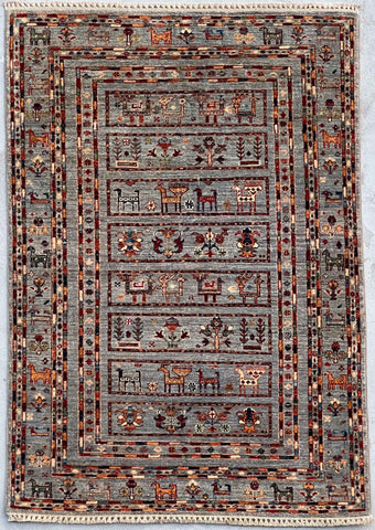 Handmade Afghan Kharjeen rug - ENR308313