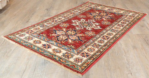 Handmade fine Afghan Kazak rug - 308489