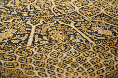 Handmade Oriental Qum silk on silk carpet - CB308693