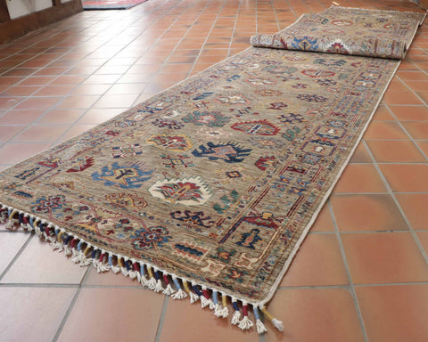 Handmade Afghan Aryana extra long runner - 308913
