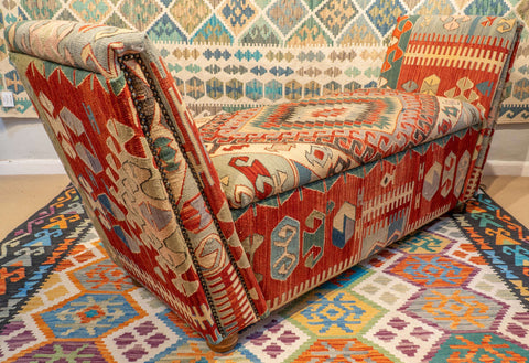 Handmade Turkish kilim Bespoke Balmoral storage seat - 309500LF