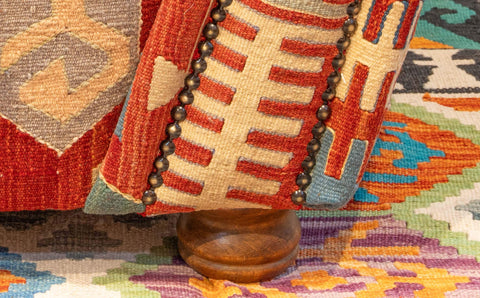 Handmade Turkish kilim Bespoke Balmoral storage seat - 309500LF