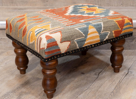 Small handmade Turkish kilim stool 309527