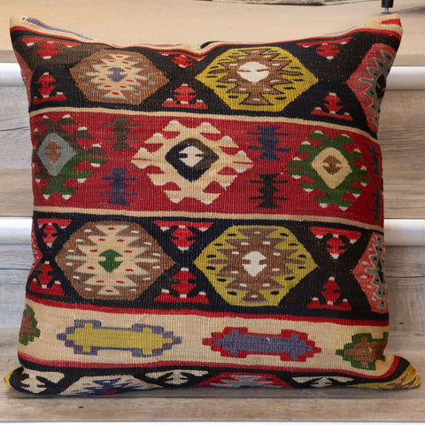 Large Handmade Turkish kilim cushion - 309673-AF