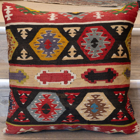 Large Handmade Turkish kilim cushion - 309673-AJ