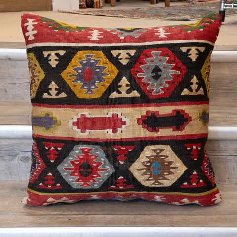 Large Handmade Turkish kilim cushion - 309673-AJ