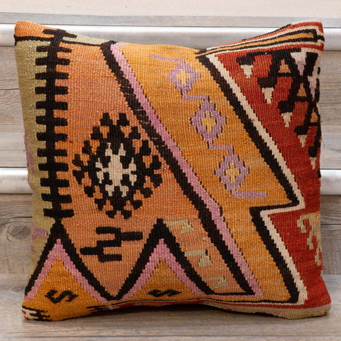 Small Handmade Turkish kilim cushion - 309674-AE