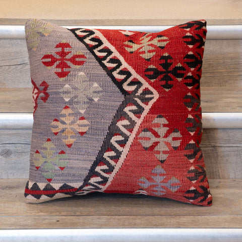 Small Handmade Turkish kilim cushion -309674-AO