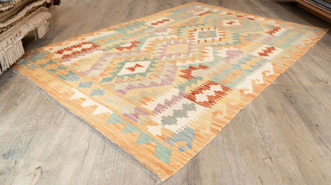 Handmade washed Afghan Kilim - 309701
