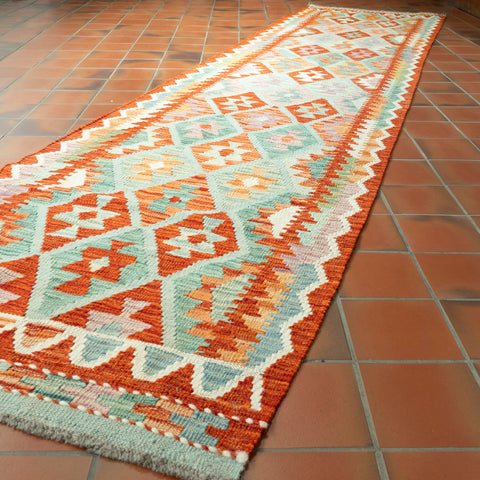 Handmade Afghan Kilim long runner - 309732
