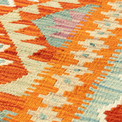 Handmade Afghan Kilim extra long runner - 309737