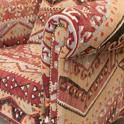 Handmade Turkish kilim Chesterfield Chair - 309812