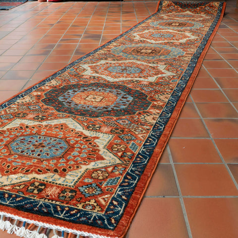 Handmade Afghan Mamluk extra long runner - 309826