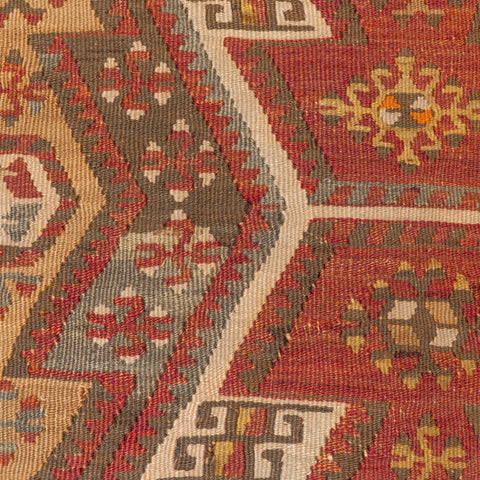 Turkish kilim covered bench stool - 309829a