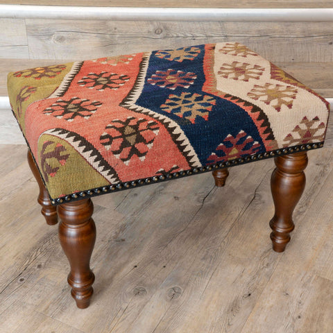 Medium Turkish kilim covered stool - 309840