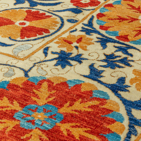 Handmade fine Afghan Suzani rug - 309911