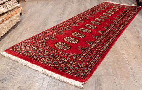 Handmade Pakistan Bokhara short runner - 309916