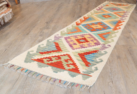 Handmade Afghan Kilim short runner - 310035