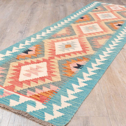 Handmade Afghan Kilim short runner - 310210