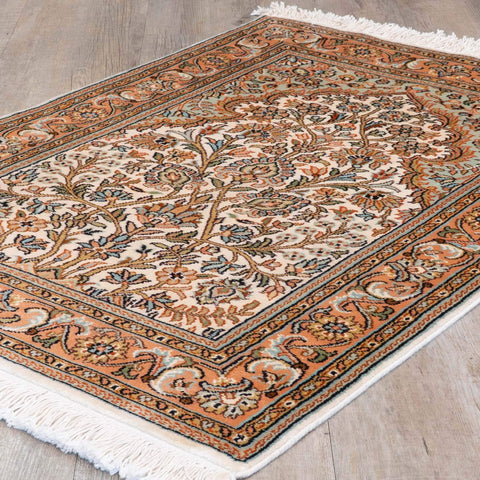 Handmade fine Kashmir silk rug - 310281