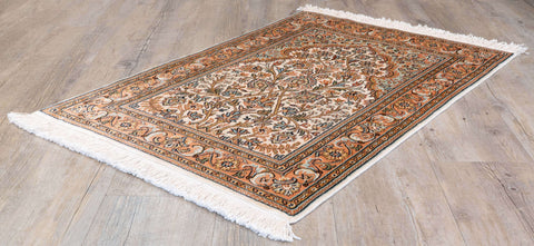 Handmade fine Kashmir silk rug - 310281