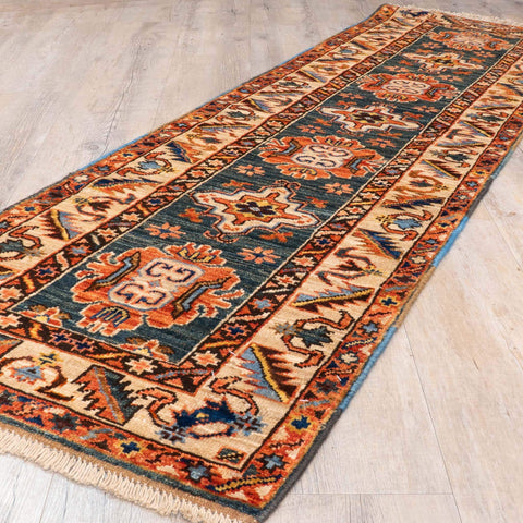 Handmade Afghan Shirvan short runner - 310351