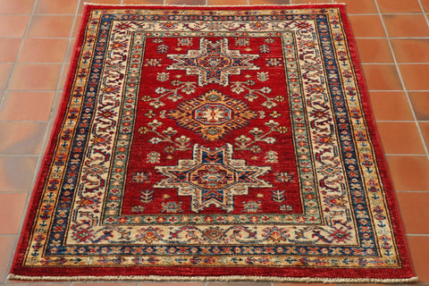 Handmade Afghan Kazak rug - CB307756