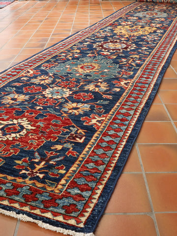 Handmade extra long Afghan Choeb Rang runner - 308060